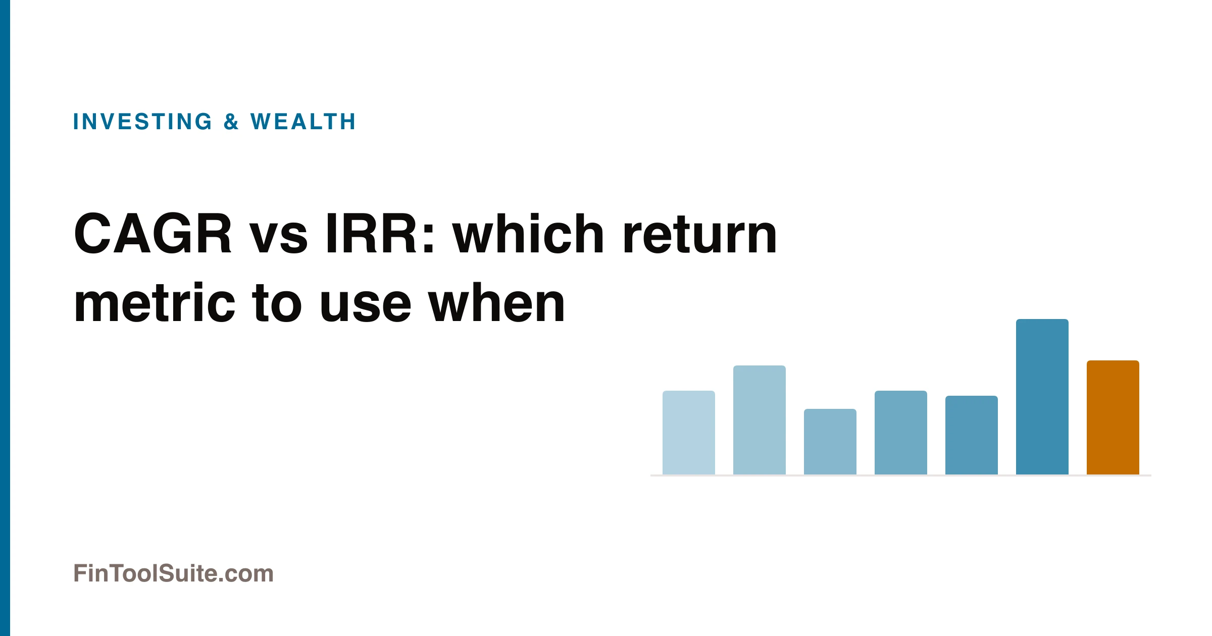 Comparison of CAGR and IRR return metrics across different cash flow patterns