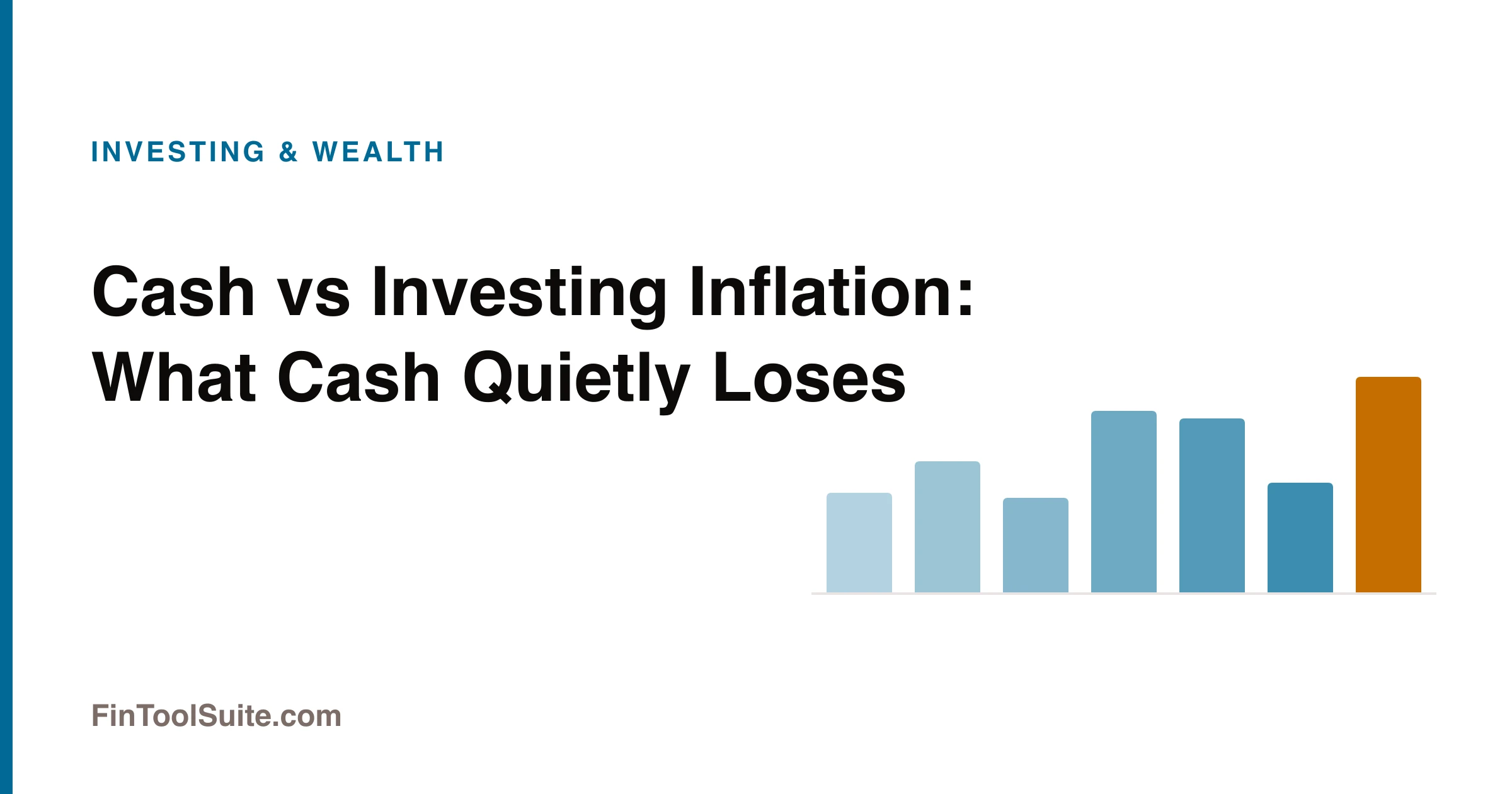 Chart comparing idle cash losing real value against invested money over ten years