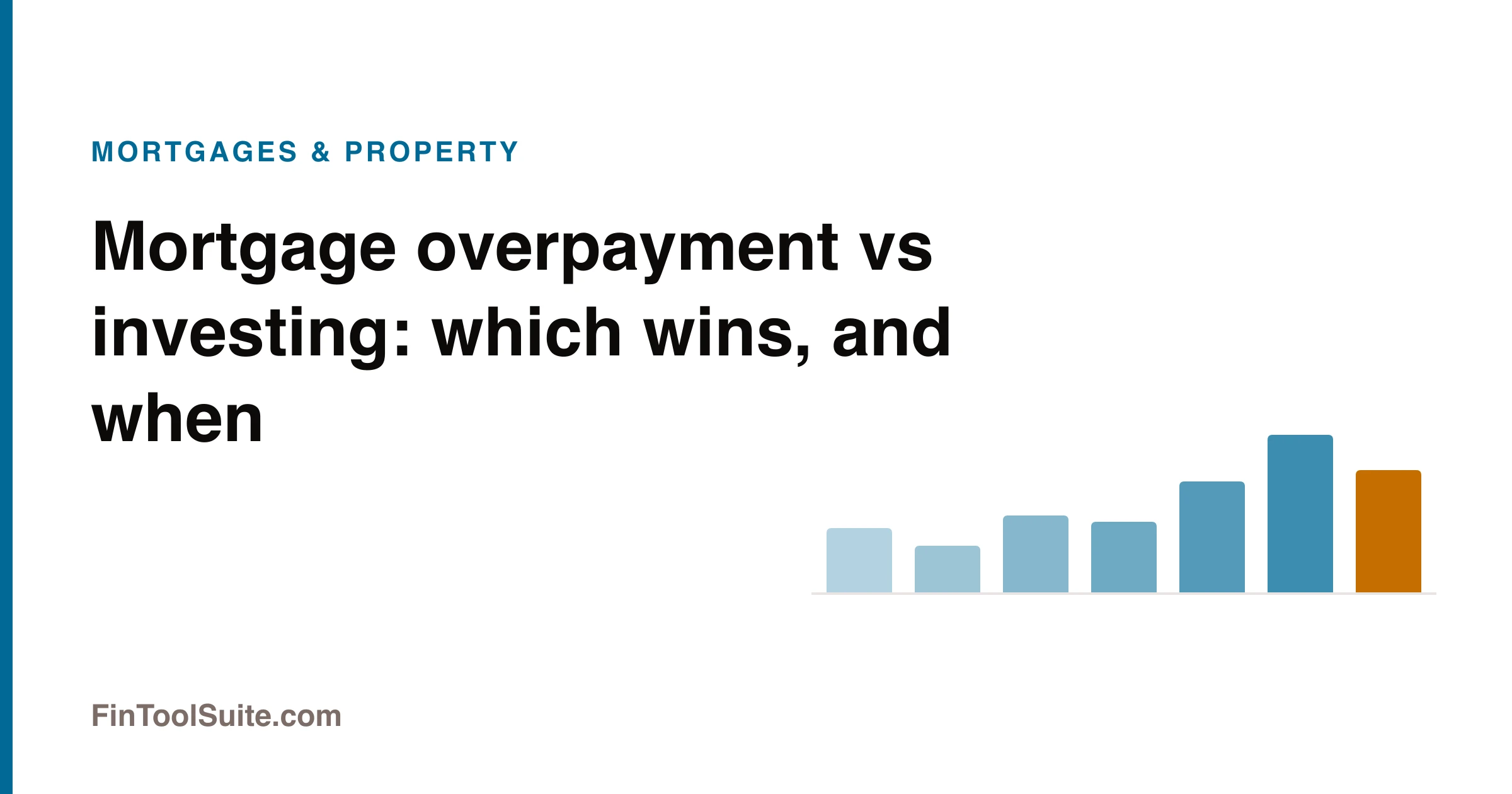 Side by side comparison of mortgage overpayment and investment growth over twenty years